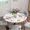 thumbnail image 5 of Spring Tulip Flower Round Tablecloth for 55-60 Inch Tables,Fitted Table Cover with Elastic Edge,Watercolor Spring Garden Fruit Leaf Waterproof Outdoor Table Cloth Protector for Patio Garden Dinner, 5 of 9