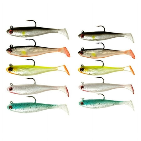10 Pcs Soft Fishing Lures Paddle Tail Swimbait for Bass Fishing 6.4g 12.3g Fishing Lures for Saltwater Fr