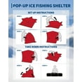 thumbnail image 4 of Ice Fishing Shelter,1-2 Person Pop-up Ice Fishing Tent 210D Ice Fishing Tent,Portable Hub-Style Shanty with Carrying Bag,Zippered Door,Wind Rope & Anchors, 4 of 8
