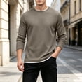 thumbnail image 4 of XRoczxe Men's Thermal Waffle Knit Long Sleeve T-Shirt, Crew Neck Slim Fit Textured Henley Top, Casual Basic Undershirt for Fall Winter Layering, 4 of 8