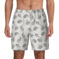 thumbnail image 2 of Picia Hand Drawn Squirrel pattern Mens Swim Trunks with Compression Liner Stretch Beach Shorts Quick Dry with Zipper Pockets No-Chafing Board Shorts-3X-Large, 2 of 9