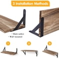 thumbnail image 4 of 1 Uds estantes flotantes, estantes de madera rústica, 1 juego de estante montado en la pared para decoración de baño, dormitorio, sala de estar y plantas 11,4*6,1 pulgadas, 4 of 5
