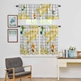 thumbnail image 4 of Kitchen Window Curtains Valance and Tier Set, Watercolor Spreaded Flowers Rod Pocket Tier Curtain Valance Set, Birds Gray White Plaid Light Filtering Cafe Curtains for Bedroom Living Room, 4 of 9