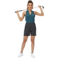 thumbnail image 5 of MoFiz Women Racerback Sleeveless Golf Polo Shirts V-Neck Collarless Tennis Running Tank Tops Quick Dry Athletic Casual, 5 of 5