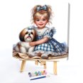 thumbnail image 3 of Kit Pintura Por Números Sobre Lienzo Arte Al Óleo Artesanal Imagen Niña Pared Del 40x40cm, 3 of 9