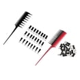 thumbnail image 1 of Peine de Peluquería de Doble Cara Zulema de Aluminio para teñir con 24 clips de repuesto, 1 of 8