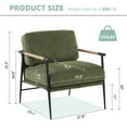 thumbnail image 3 of Green Accent Chair Armchair Chenille Mid Century Modern Accent Chair Metal Leg Comfy Cushion for Living Room, 3 of 11