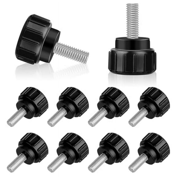 10 PCS Thumb Screws, M4 x 10 mm, Knurled, Carbon Steel Thread