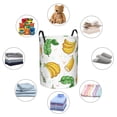 thumbnail image 6 of LNWH Laundry Basket, Cartoon Banana Fruit Leaves Pattern Foldable Laundry Hamper with Handles Waterproof, Small Size, 6 of 8