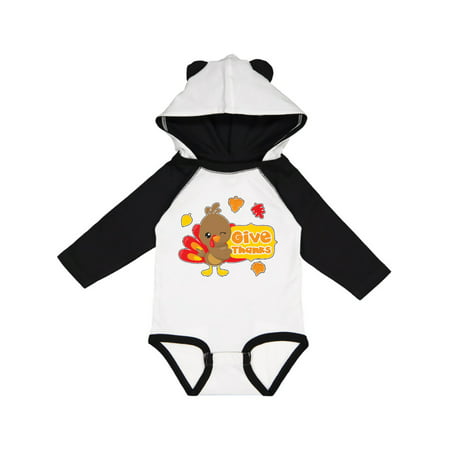 

Inktastic Give Thanks- cute turkey for Thanksgiving Gift Baby Boy or Baby Girl Long Sleeve Bodysuit