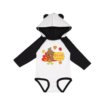 

Inktastic Give Thanks- cute turkey for Thanksgiving Gift Baby Boy or Baby Girl Long Sleeve Bodysuit