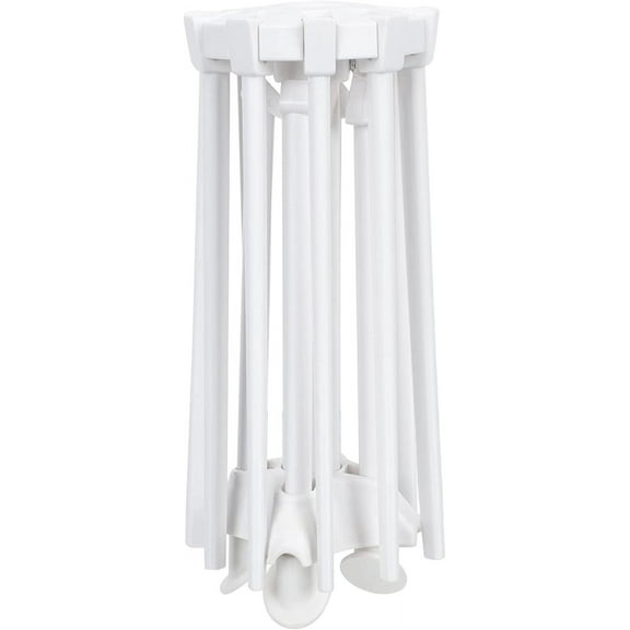Collapsible Pasta Drying Rack Plastic Foldable Homemade Fresh Spaghetti Stand Dryer Noodle Hanger for Kitchen with 10 Arms White