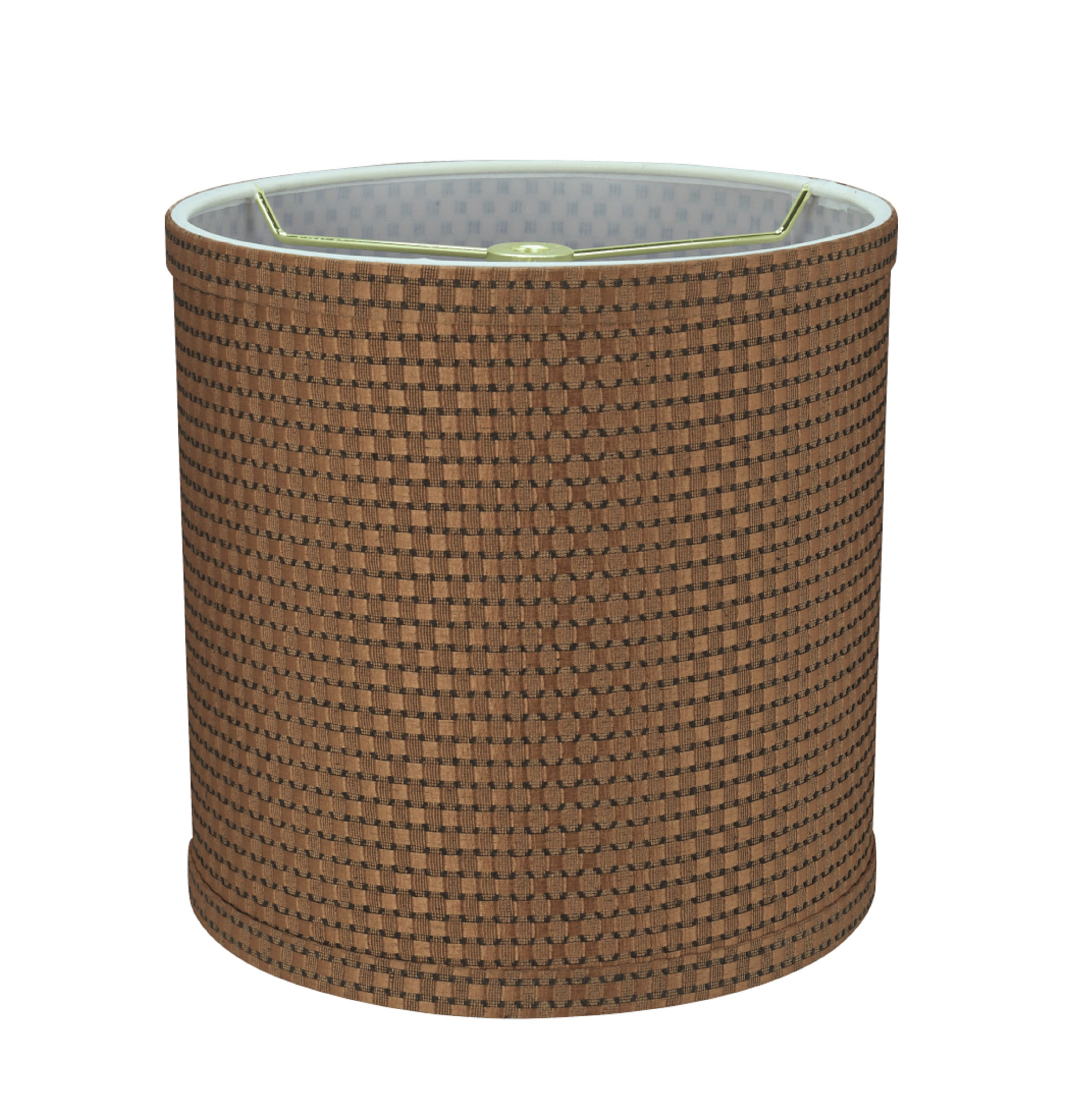Aspen Creative 31233 Transitional Drum (Cylinder) Shape Spider Construction Lamp Shade in Brown, 8" wide (8" x 8" x 8")