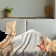 thumbnail image 3 of Beach Soft Flannel Fleece Throw Blanket, Sand Seashells Starfish and Ropes Marine Inspirations Abstract Coast, Cozy Plush for Indoor and Outdoor Use, 50" x 70", Pale Orange Vermilion, by Ambesonne, 3 of 5