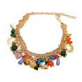 thumbnail image 3 of Pulsera de enlace Boho Cadena brazalete Metal Friendshiphraty Friendship Multicolor Bangle para el compromiso de aniversario Decoración del día, 3 of 8