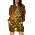 thumbnail image 2 of TIMIFIS Robe Chandail à Capuche Imprimé de Noël Laid pour Femmes Robe Midi Ample à Manches Longues avec Poche Cadeaux de Noël pour Femmes, 2 of 4