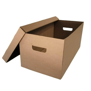 UCANPACK File Storage Box (Kraft) 24 x 12 x 10" - 25 Pack Corrugated Storage Boxes for Small Business Packaging Boxes - Made in USA Corrugated Shipping Boxes