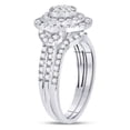 thumbnail image 3 of 14kt White Gold Princess Diamond Bridal Wedding Ring Band Set 3/4 Cttw, 3 of 4
