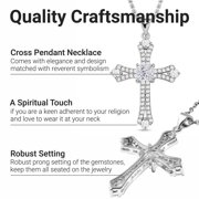 Cubic Zirconia Cross Necklace Steel Cz Cross Chain Size 20