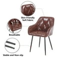 thumbnail image 5 of Stylish Brown Faux Leather Dining Chair Set of 2, Comfortable and for Kitchen and Living Room, 5 of 7