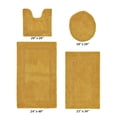 thumbnail image 2 of Better Trends Bath Rug 4 Piece Set 100% Cotton Soft Bathroom Seat Covers Water Absorbent Reversible Machine Washable for Bathroom Decor U-Shaped Toilet Base Contour Lid CoverYellow Lux Collection, 2 of 4