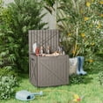 thumbnail image 5 of EasyUp 32 Gallon Resin Deck Box, Lockable Patio Outdoor Storage Box for Furniture, Garden Tools and Tools Storage, Waterproof Outside Storage Boxes, 5 of 8