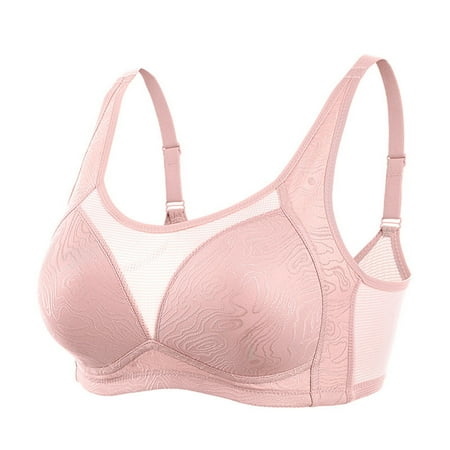 Flash Sale: Big Bra  sujetador grande  Women s Thin Push-Up Breathable Bra Plus Size Sports Yoga Bra SOPATENOR Pink 2XL