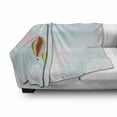 thumbnail image 2 of Hot Air Balloon Soft Flannel Fleece Throw Blanket, Balloons on Dreamy Cotton Candy Look Clouds Sky Gradient Tones Print, Cozy Plush for Indoor and Outdoor Use, 60" x 80", Multicolor, by Ambesonne, 2 of 5