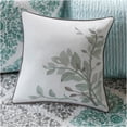 thumbnail image 4 of JERFIT Reversible Twin Daybed Cover Set 6-Piece, Aqua Grey Botanical Quilted Bedding Set with Shams & Bed Skirt, 4 of 8