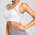 thumbnail image 6 of Women Bras Sports Bra Fitness Running Shockproof Yoga Tank Top Front Zipper No Steel Ring Comfort Sports Bra Wireless Bra White L, 6 of 6