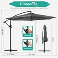 thumbnail image 4 of Patio Offset Umbrella with Easy Tilt Adjustment,Crank and Cross Base, Outdoor Cantilever Hanging Umbrella, Sunshade Umbrella Canopy, Dark Gray, 4 of 7