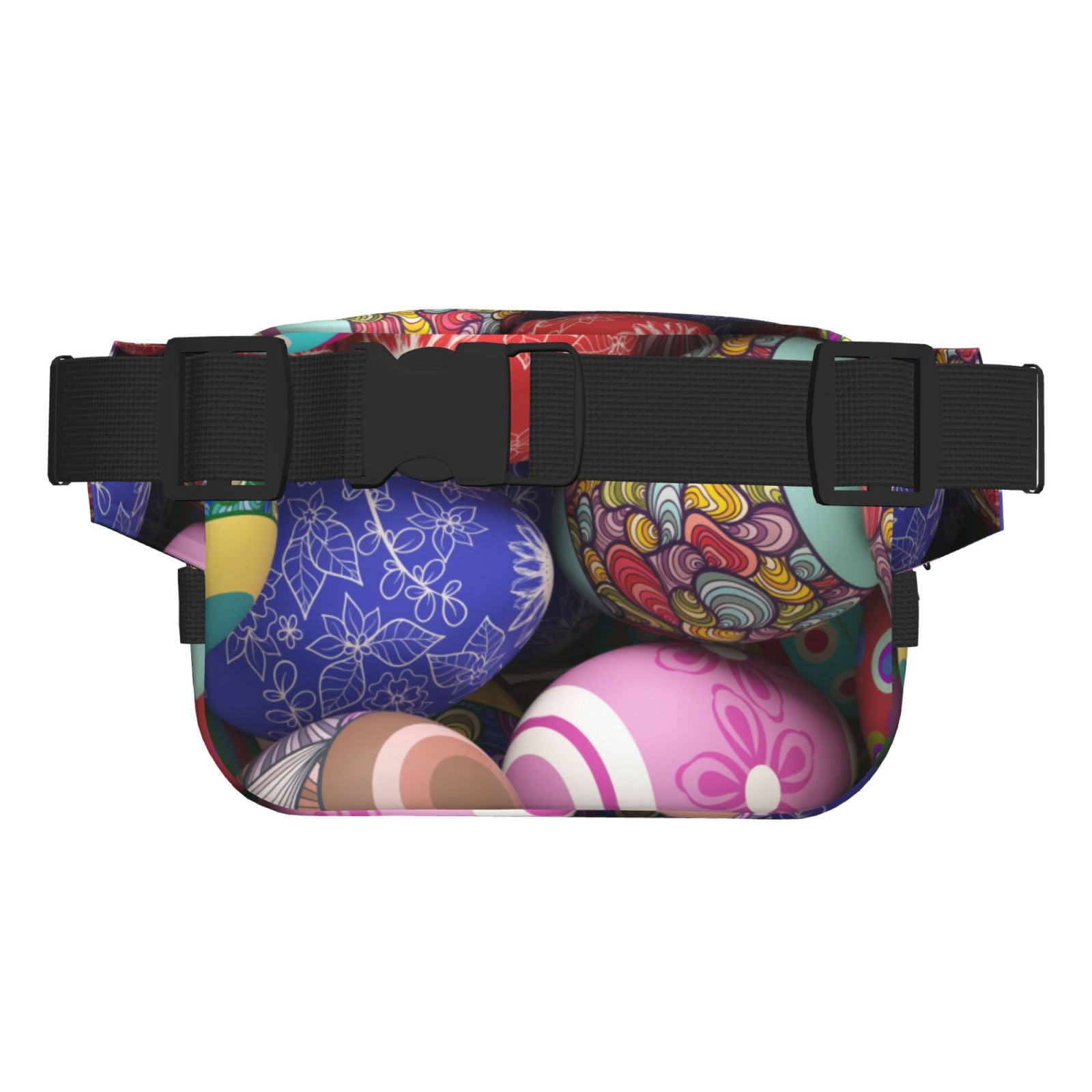 Picia Easter Eggs1 Print Square Double-Layer Waist Bag Mini Adjustable Waist Belt Bag Exercise Running Travel Hiking