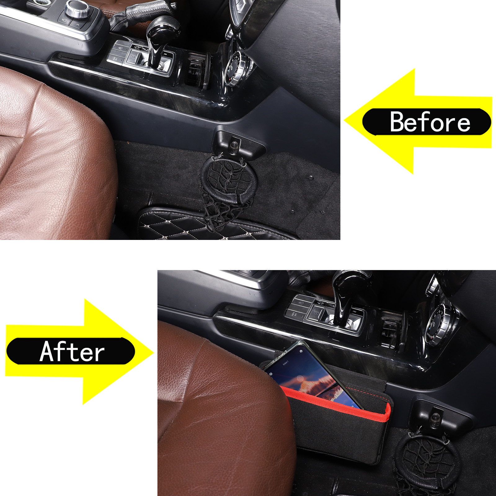 Car Storage Organizer Compatible With 2013 2014 2015 2016 2017 2018 Mercedes Benz G-Class W463 G500 G550 G55 G63 G65, Car Storage Pocket Bag Add Extra Storage Space, Gear Shifter Tray Storage Box