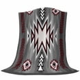 thumbnail image 6 of Red Gray Blanket Soft Cozy Warm Throw Blanket for Couch, Plush Fuzzy Flannel Fleece Blankets for Sofa, Southwest Retro Ethnic AztecTexture Bohemian Bed Blankets Lightweight Gifts for Women, 32"x48", 6 of 9