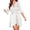 White, variant on Women's Satin Robe Ruffle Sleeve Short Belted Kimono Bathrobe Lingerie Bridesmaids Sleepwear