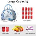 thumbnail image 4 of Insulated Lunch Bag Women, Reusable White Blue Sea Hawaiian Turtle Tortoise Ink Painting Tote Lunch Box, Leakproof Cooler Lunch Bags for Work Office Travel Picnic, 4 of 4