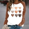 thumbnail image 1 of Qertyioot Chemise Cœur d'Amour Saint-Valentin Grande Taille Pull, Mode Femme Haut à Manches Longues Imprimé Décontracté Col Rond, 1 of 3
