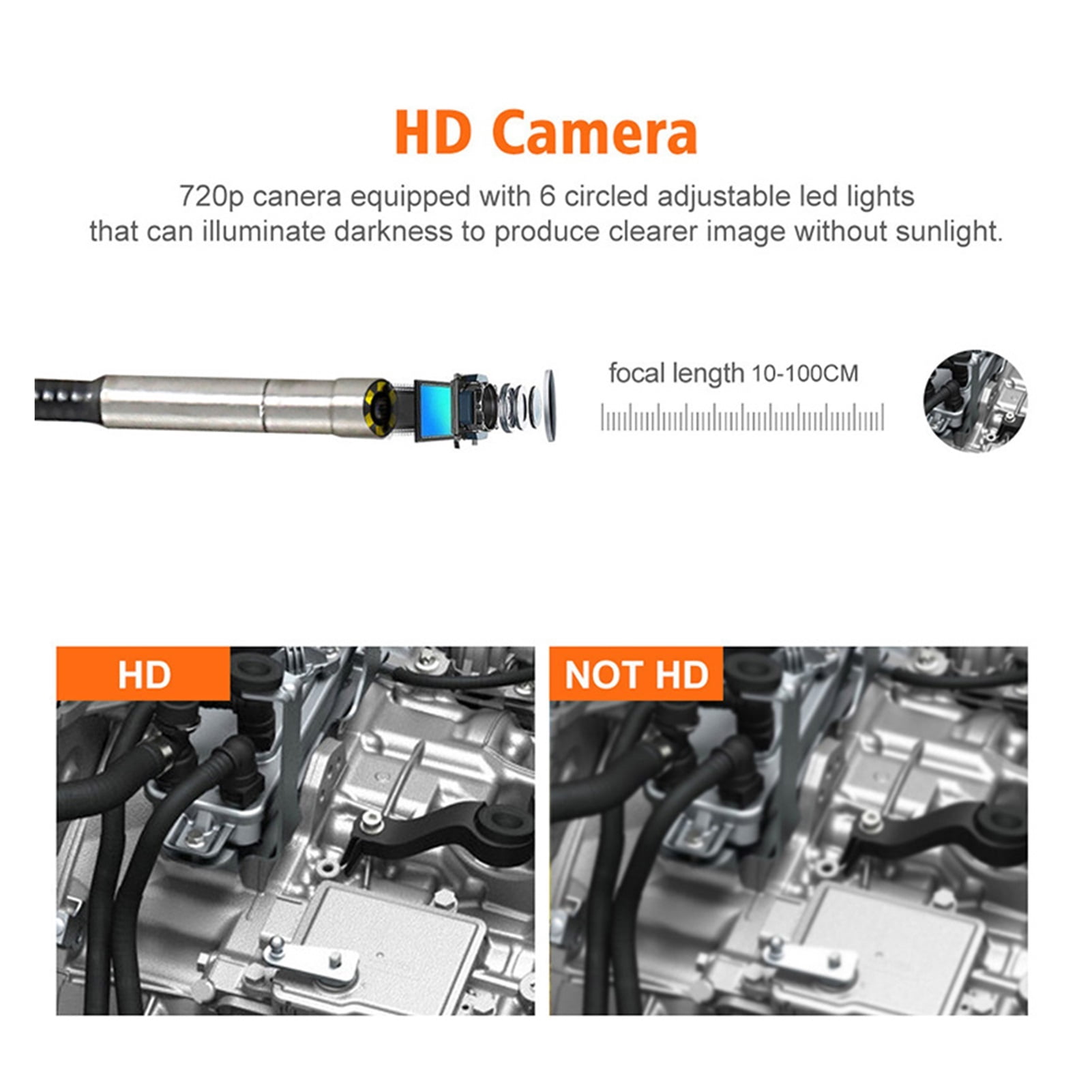 Flexible Pipe Borescope Inspection Camera Articulating 180 Degree Borescope Videoscope Inspection Camera with 3.5 Inch LCD , User-Friendly Borescopes