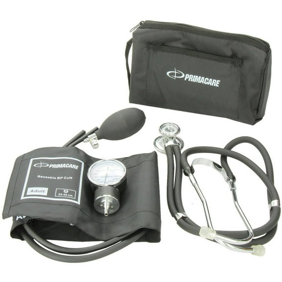 Primacare DS-9181-BK Manual Blood Pressure Cuff, Sprague Rappaport Stethoscope, Black