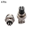 thumbnail image 2 of Decodeary 5 Pairs/set Male Female Aviation Connector Socket Metal Silver Aviation Plug Accessory GX12-4, 2 of 8