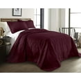 thumbnail image 2 of Chezmoi Collection Kingston King Size Bedspread Set, 3-Piece Burgundy Oversized Quilted Microfiber Lightweight Bedspread Coverlet (118"x106"), 2 of 9