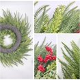thumbnail image 4 of 22" Christmas Wreaths, with Led Lights & Red Berries, Wreath Hanging for Wall Farmhouse Window Front Door Xmas Decor, 4 of 12