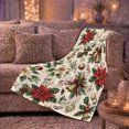 thumbnail image 6 of Christmas Poinsettia Gold Ornament Pattern, Festive Holiday Scene, Warm Flannel Blanket for Living Room and Reading Nook, Art Lovers Christmas Gift, Festive Home Decor, 6 of 9