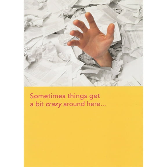 RSVP Sometimes Things Get a Bit Crazy: Hand Coming Through Paper Funny / Humorous Administrative Professional's Day Card