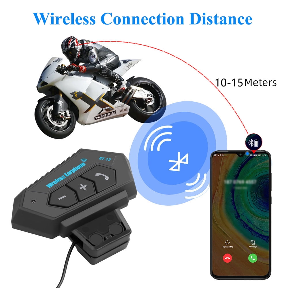 Motorcycle Bluetooth 5.0 Helmet Headset Wireless Hands-free Call Kit Stereo Anti-interference Waterproof Music Player Speaker