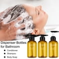 thumbnail image 7 of BUBABOX 3 Pack Reusable Shampoo Conditioner Bottle,10oz/300ml Empty Refillable Shower Bottle,Plastic Reusable Squeeze Lotion Dispenser for Shampoo and Conditioner(Brown), 7 of 7