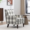 thumbnail image 2 of Paproos Upholstered Accent Chair Set of 2, Vintage Arm Chair with Grey and Tan Striped Linen Fabric, Nailhead Trim, Comfort Reading Chair Lounge Chair, Armchair for Living Room, Bedroom, Antique Grey, 2 of 7