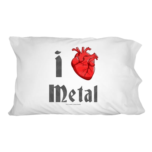 I Heart Metal Love Funny Humor Novelty Bedding Pillowcase