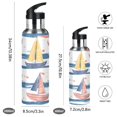 thumbnail image 2 of Yayeee 33oz Insulated Water Bottle Double Wall Stainless Steel with Flip Straw Lid, White Hand Drawn Sailboats, 2 of 7