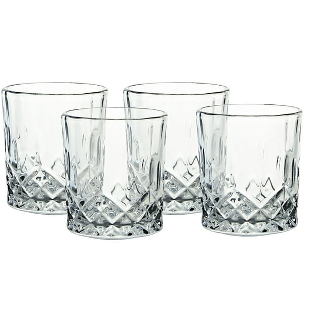 Bezrat Set of 6 LeadFree Crystal Double OldFashioned Highball Water Glasses Heavy Base Barware